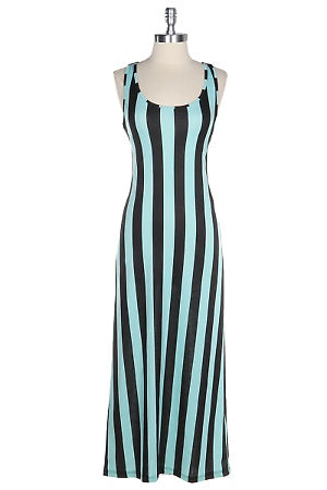 Mint Stripe Maxi Dress