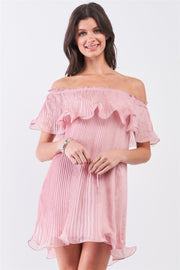 Pink Frill Mini Dress