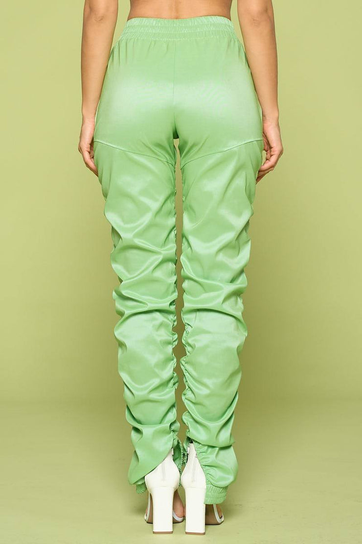 Leather Pu Ruched Pants