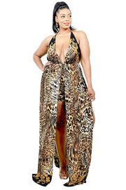 Wild Animal Print Maxi Dress
