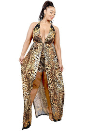 Wild Animal Print Maxi Dress