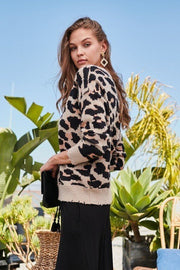 Frayed Leopard Print Sweater