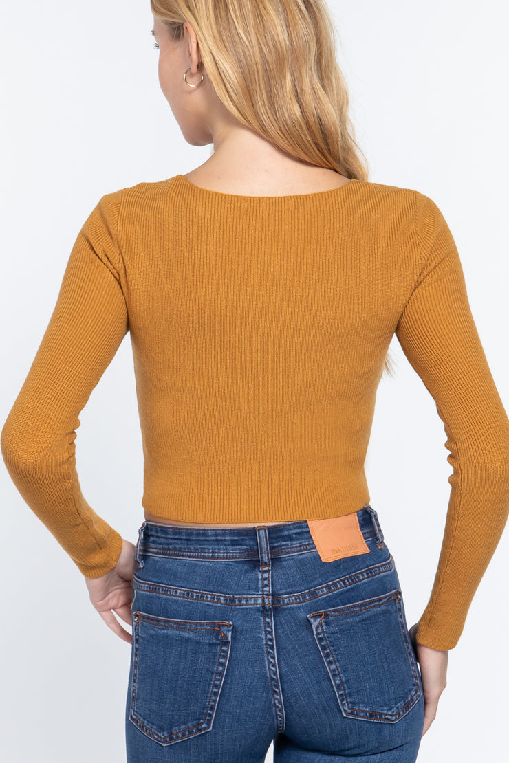 Knotted  Crop Sweater