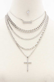 Cross Layered Metal Necklace