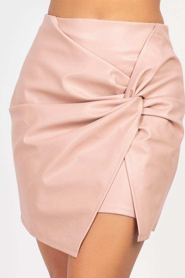 Side Knotted Mini Skirt