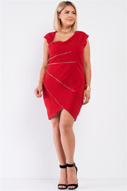 Red Asymmetrical Mini Dress