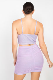 Shirred Cami Top & Mini Skirts Set