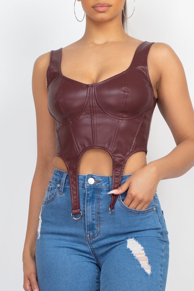 Sweetheart Bustier Leather Top