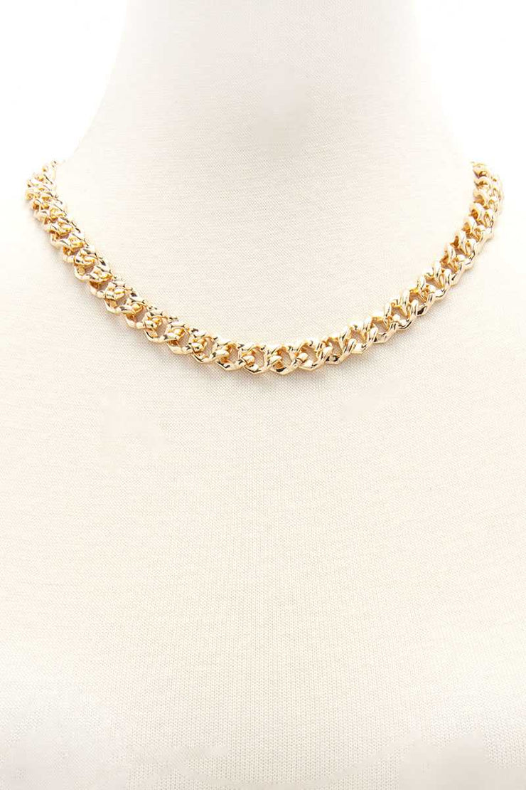 Metal Chain Texture Necklace