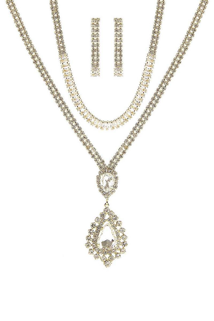 Crystal Choker And Necklace Set