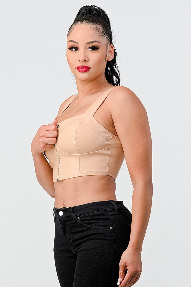 Lux Faux Cropped Top